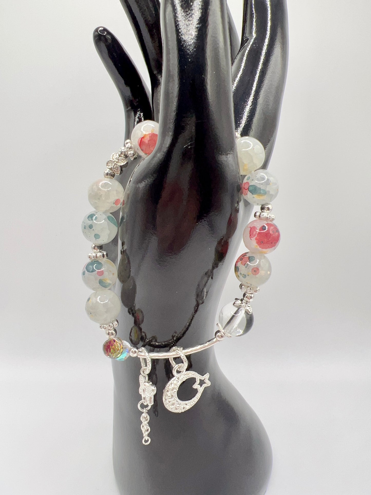 Bead Stretchy Bracelet with Cute Charms & Spacers – Handmade Jewelry