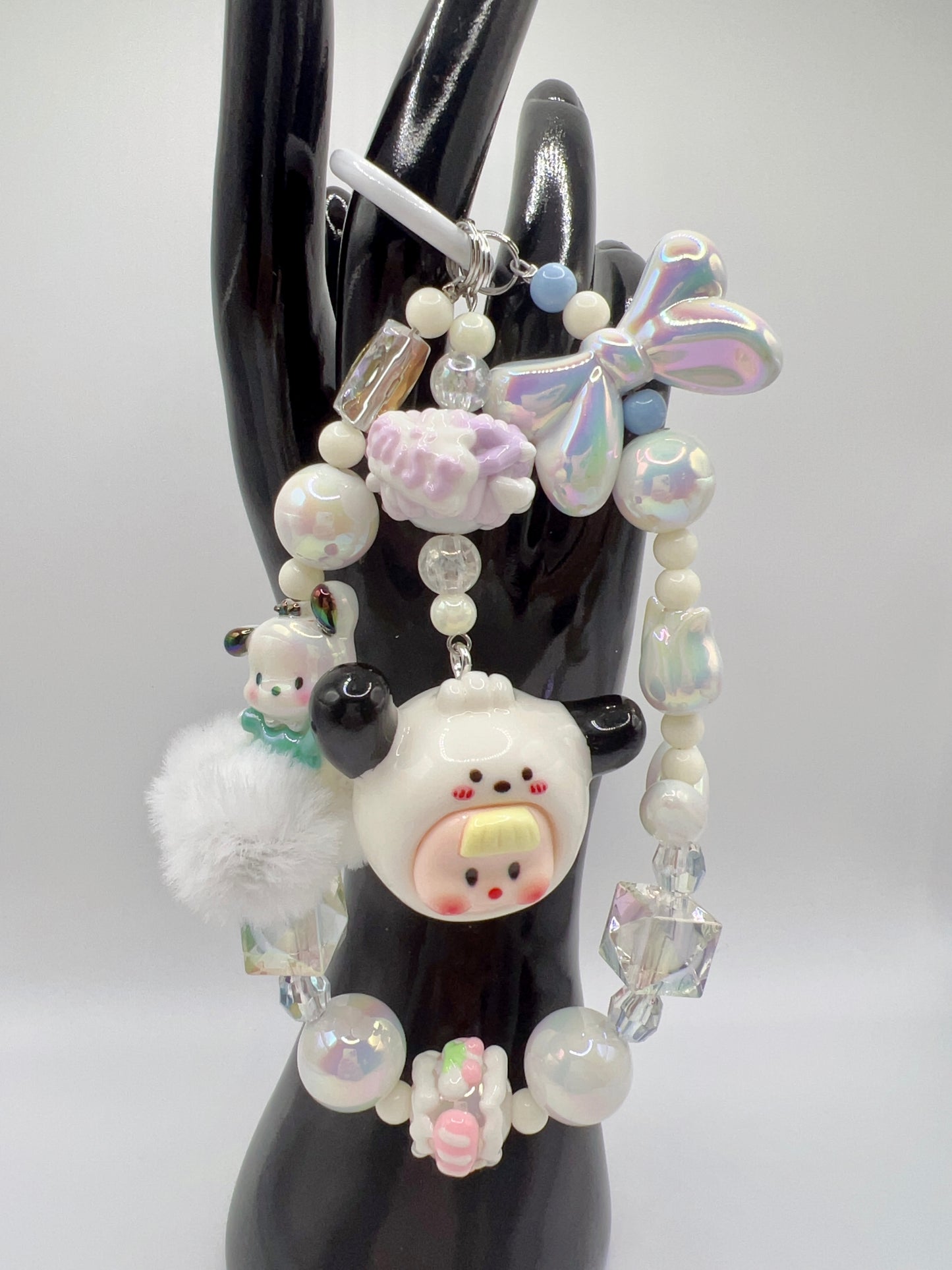 Handmade Kawaii Keychain: Cartoon Charm, Pom Pom Bag Chain