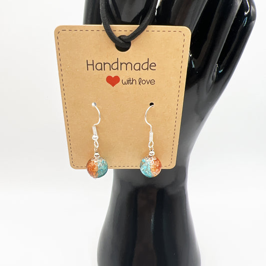 Colorful Glass Bead Earrings – Silver Tone Boho Statement Jewelry