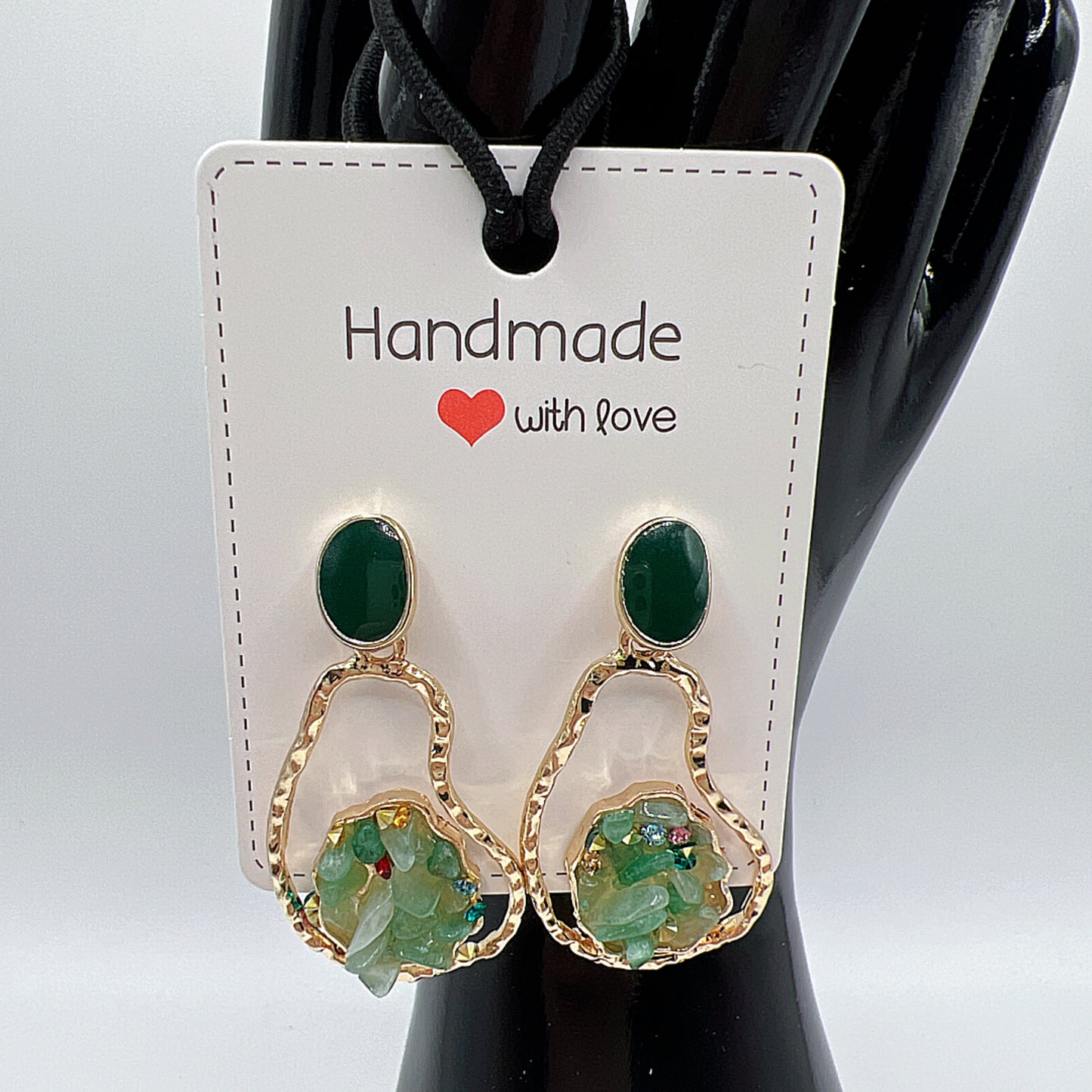 Elegant Crushed Stone Earrings – Two Color Lightweight Jewelry