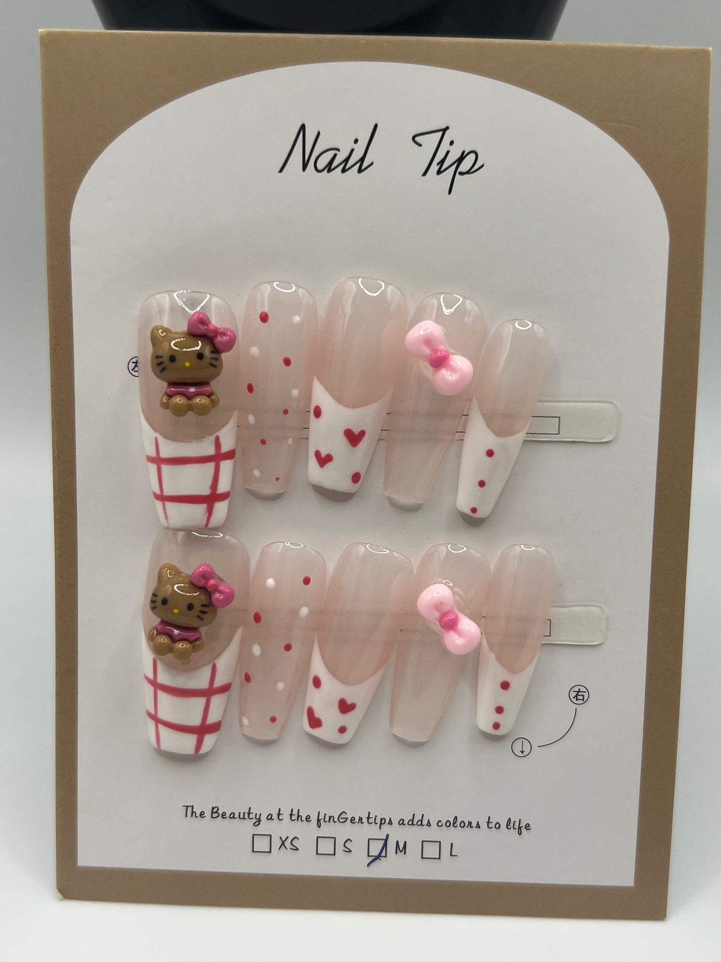 Kitty Press on nails - M size
