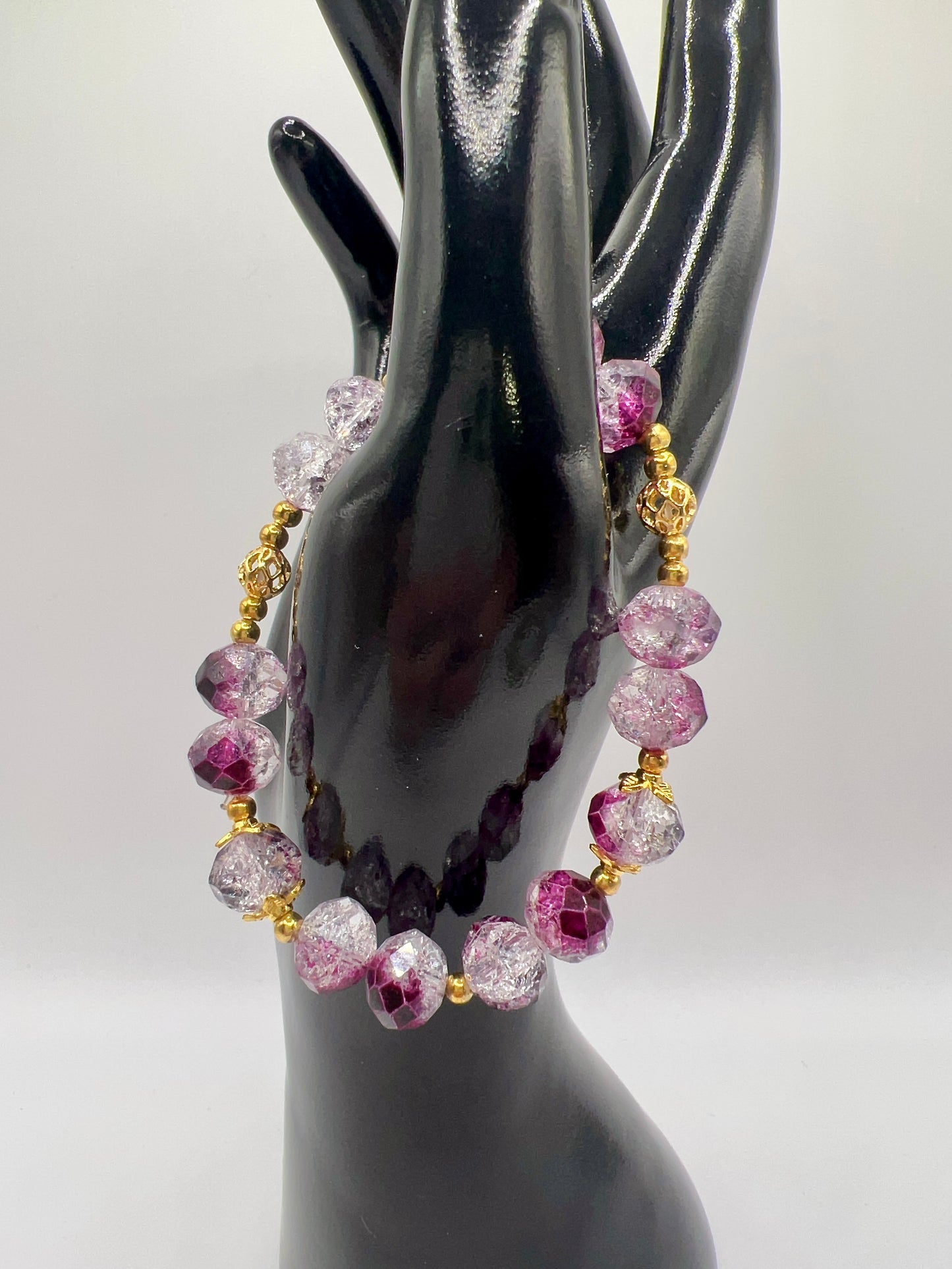 Bead Stretchy Bracelet with Cute Charms & Spacers - Handmade Jewelry