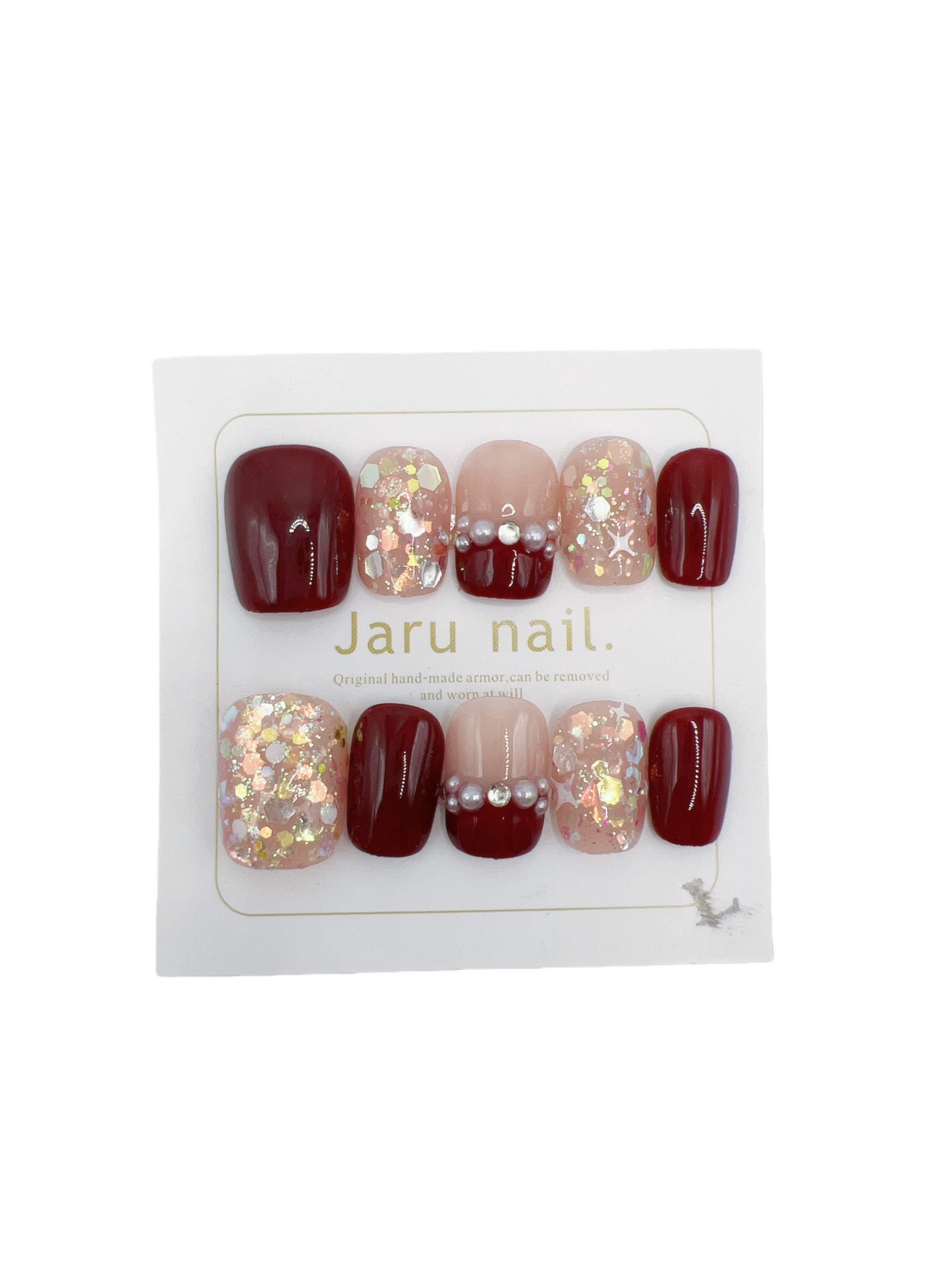Short Square Press On Nails with Simple design – Large Size