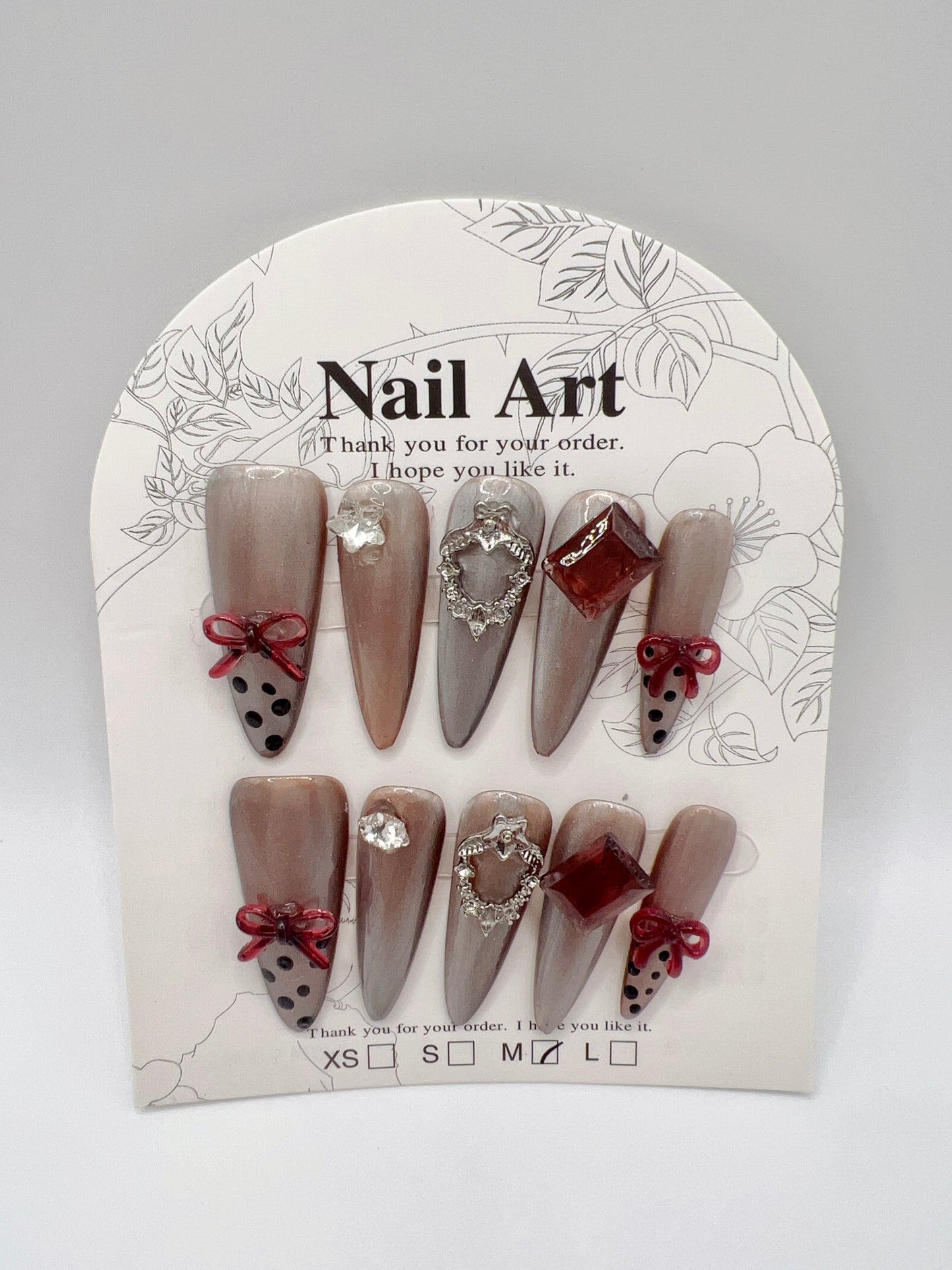 4 Sets Long Stiletto Press On Nails simple style – Medium Size