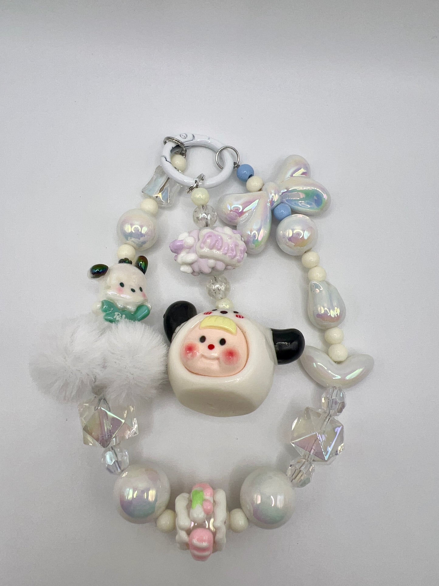 Handmade Kawaii Keychain: Cartoon Charm, Pom Pom Bag Chain