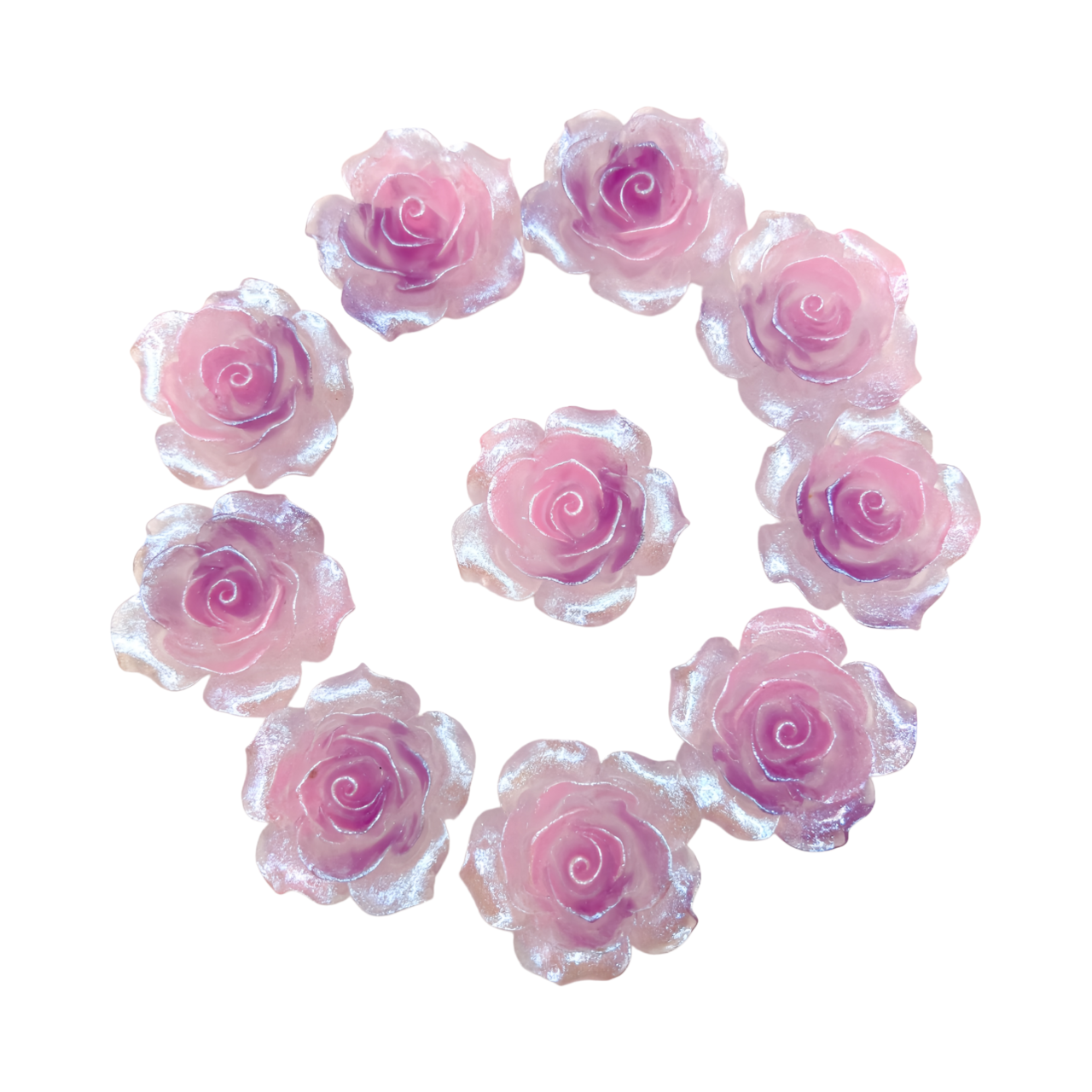 10 pcs 34-38mm Large Resin Flower Charms for DIY Crafts – Decorative Flower Cabochons for Jewelry Making, Photo Frame Decor, Bouquet