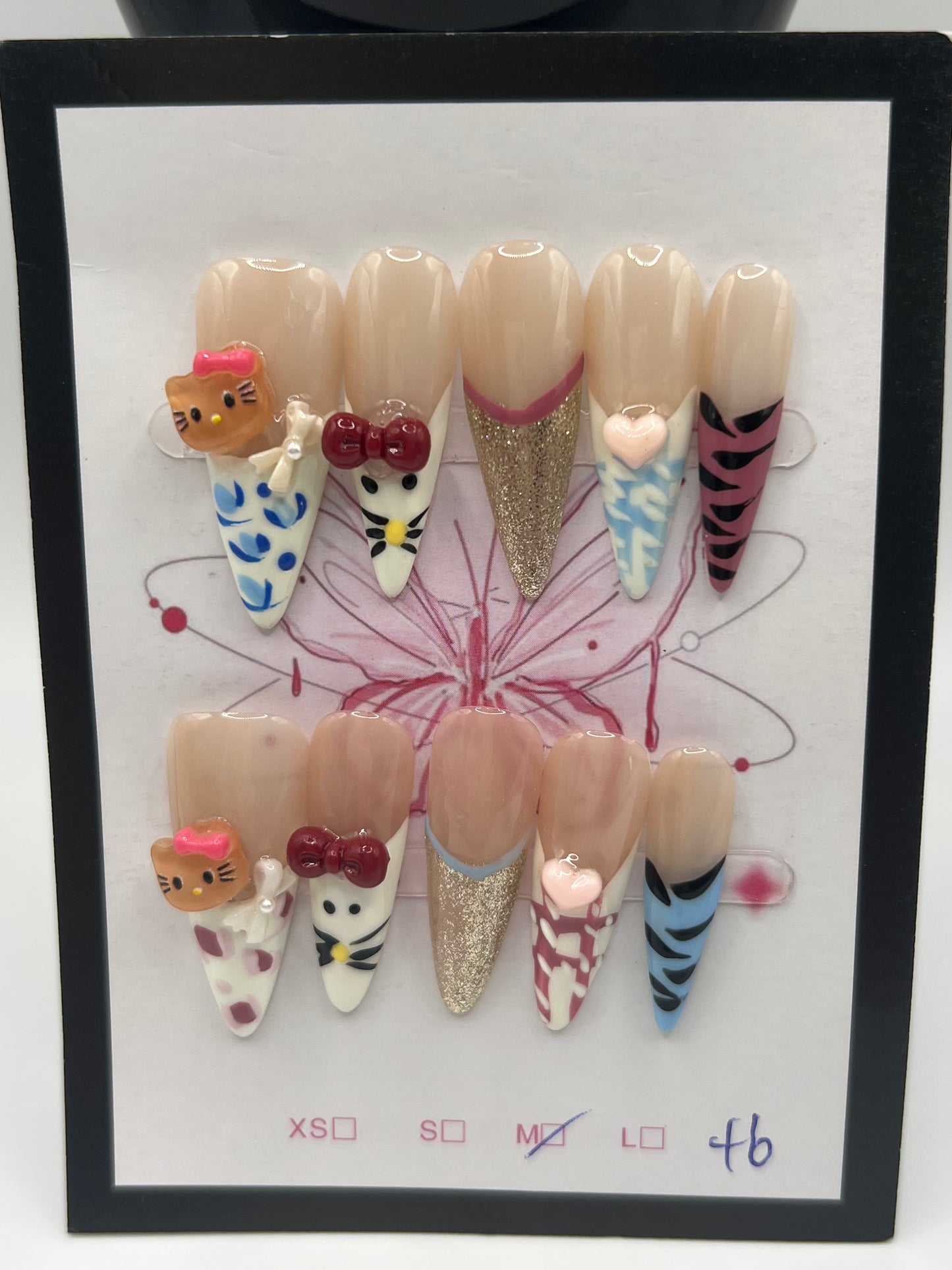 Kitty Press on nails - M size