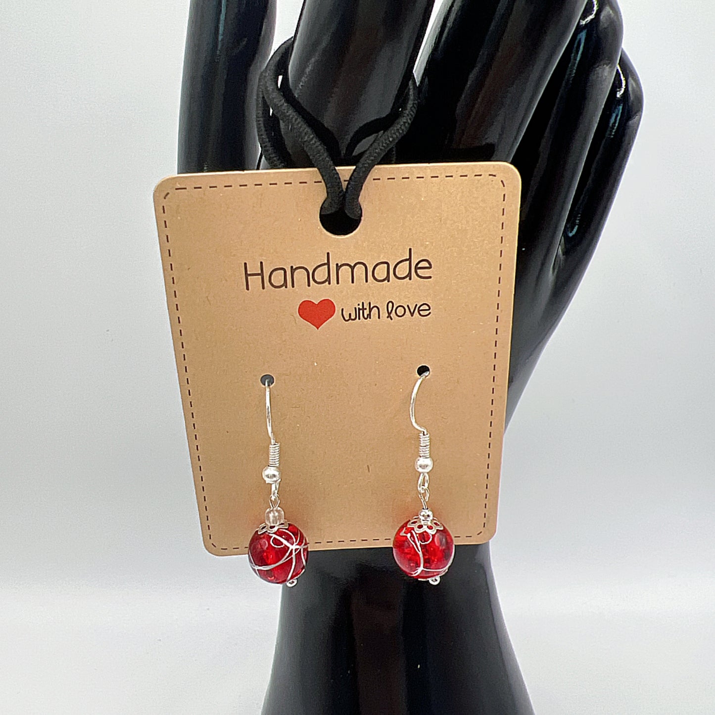 Colorful Glass Bead Earrings – Silver Tone Boho Statement Jewelry