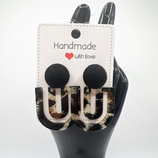U-Shaped Tie-Dye Acetate Earrings | Artistic & Trendy | Unique Statement Pieces
