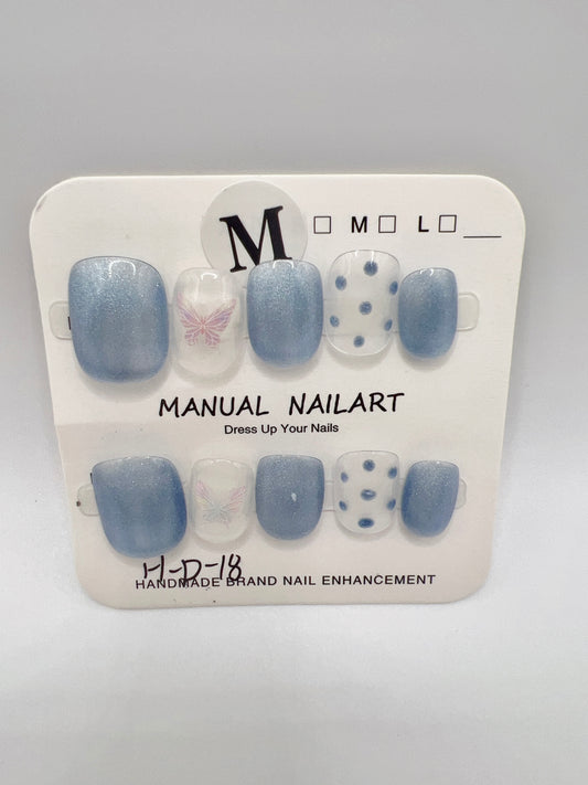 3 Sets Short Square Press On Nails Simple design – Medium Size