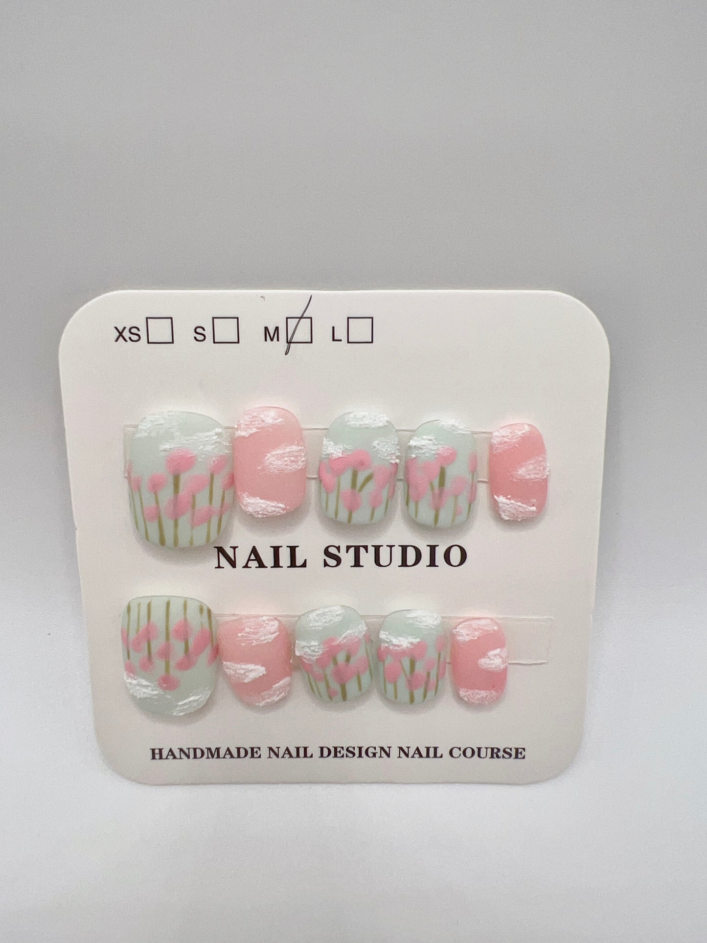 3 Sets Short Square Press On Nails Simple design – Medium Size