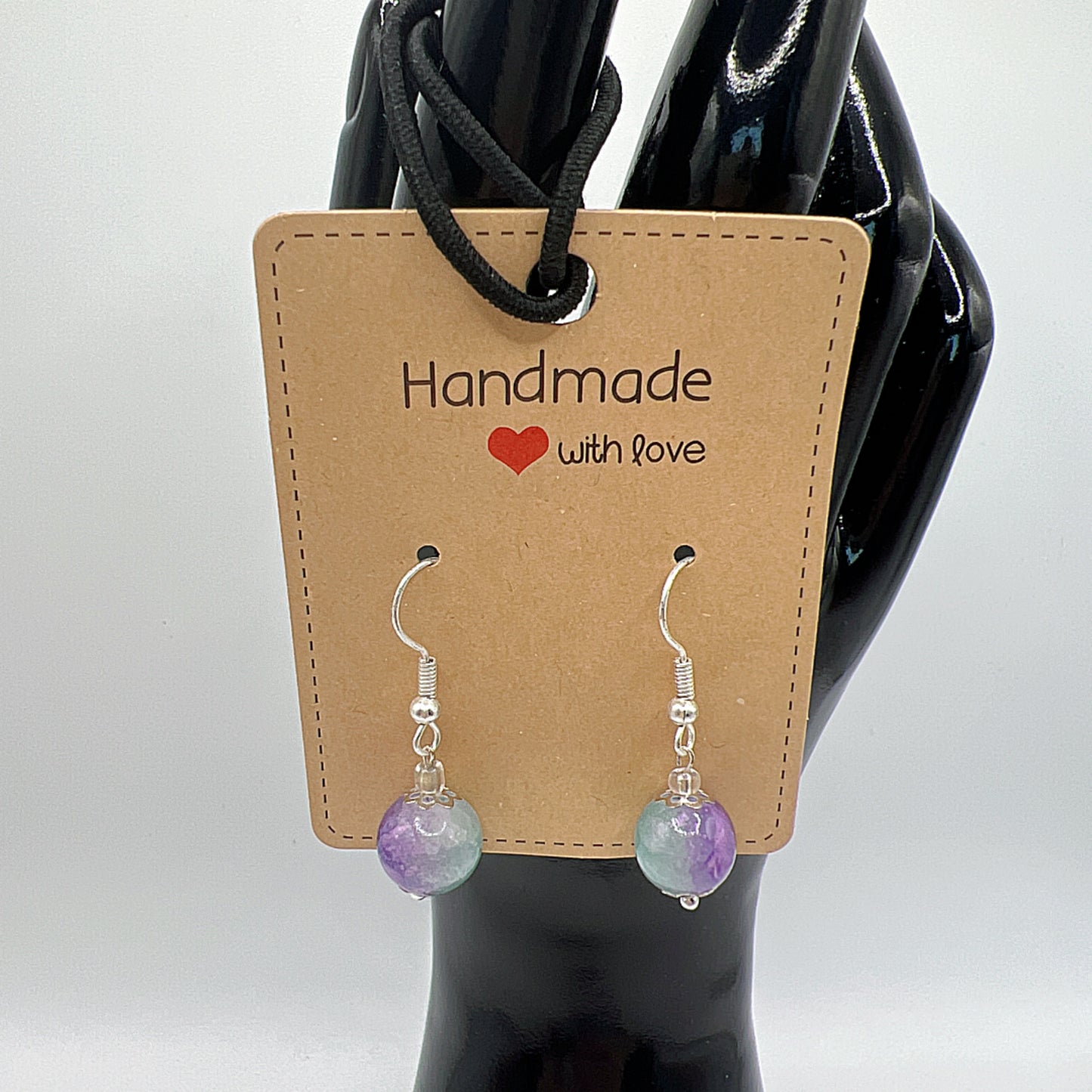 Colorful Glass Bead Earrings – Silver Tone Boho Statement Jewelry