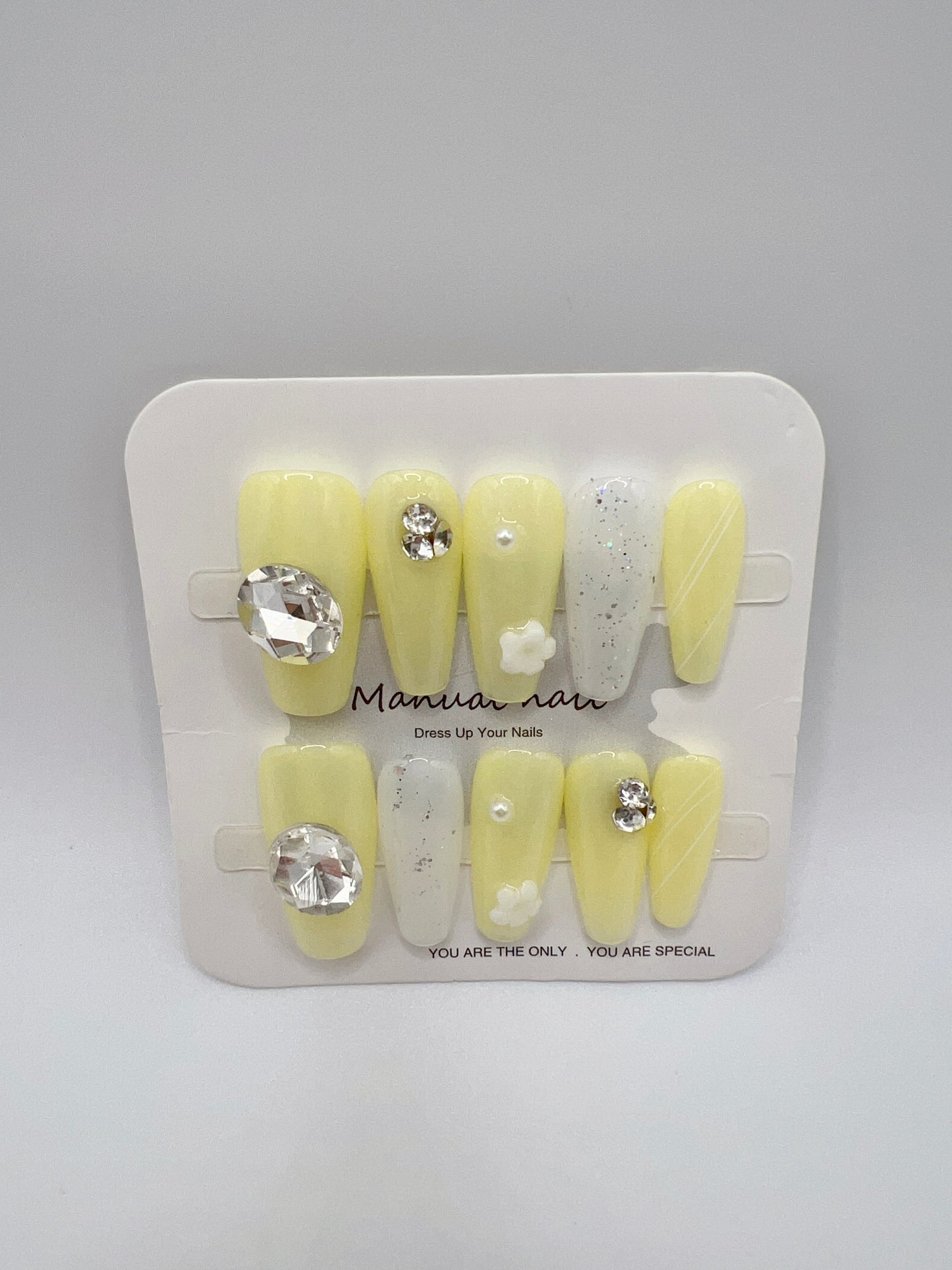 5 Sets Medium Coffin Press-On Nails Simple Style