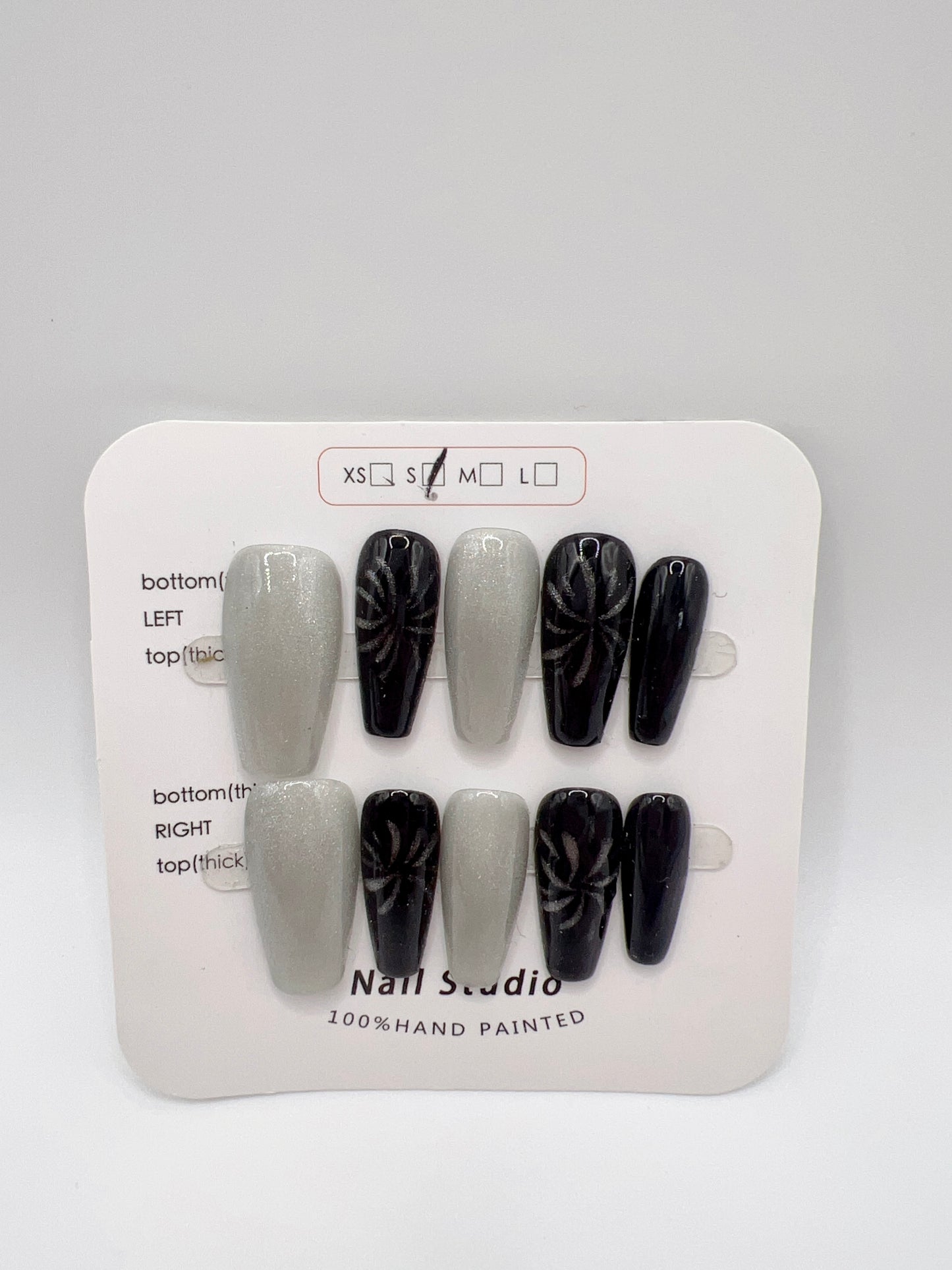 5 Sets Medium Coffin Press-On Nails Simple Style