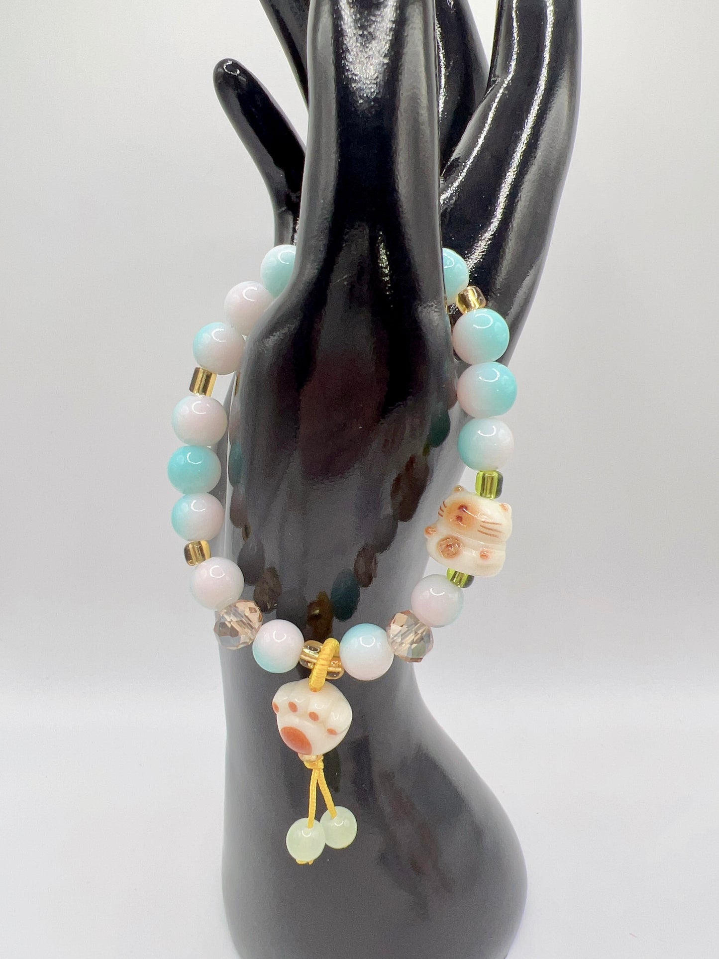 Stretchy Bead Bracelet with Cute Charms & Spacers – Handmade Jewelry