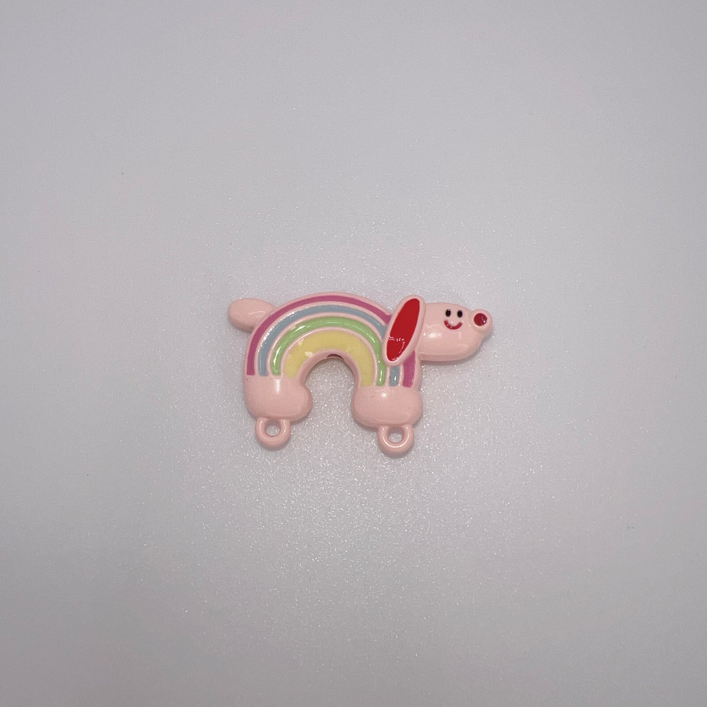 Metallic Rainbow Dog Double Charm – DIY Pendant for Keychains, Bag Chains & Phone Chains