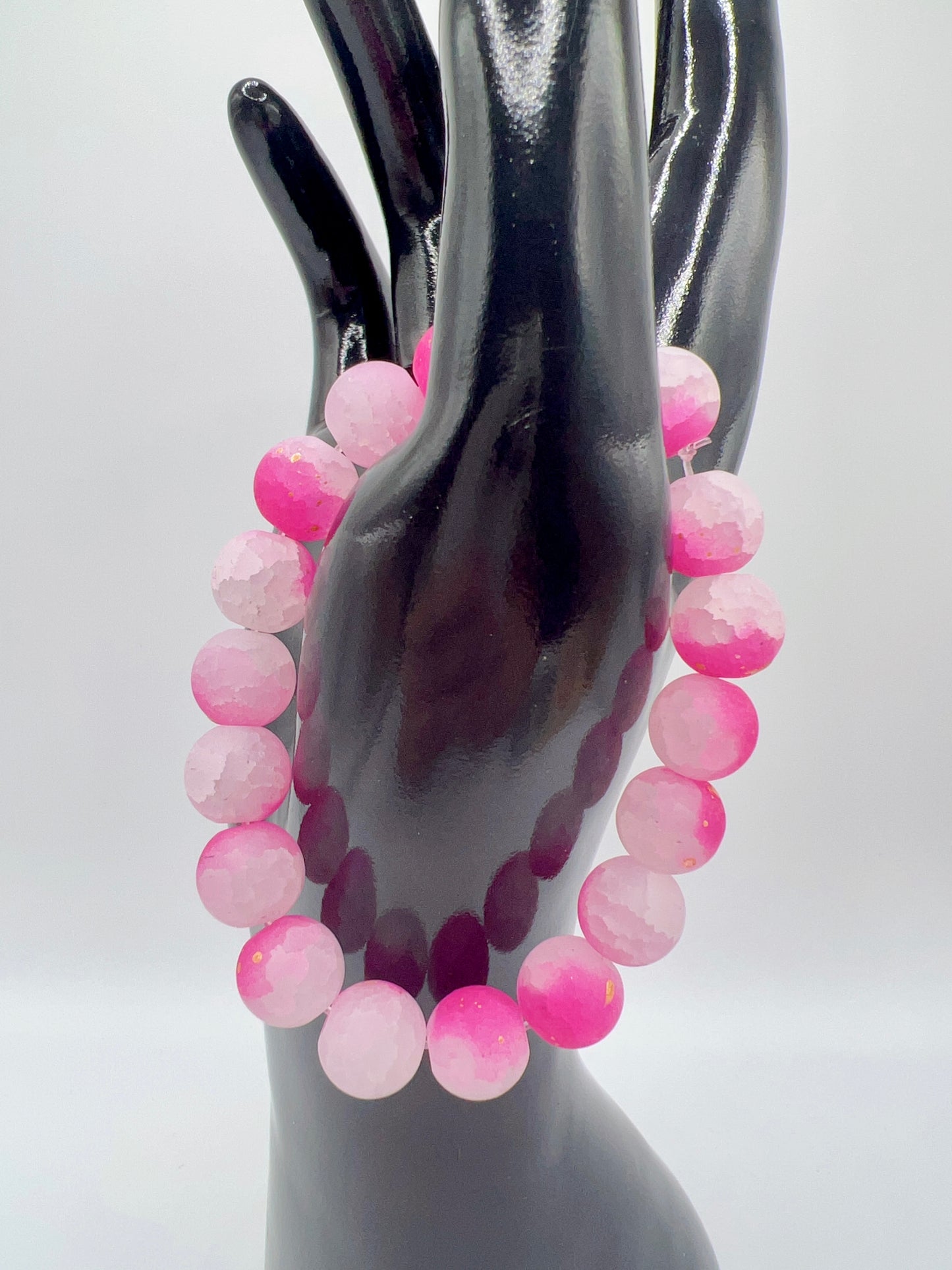 Stretchy Glass or Acrylic Bead Bracelet – Handmade Jewelry