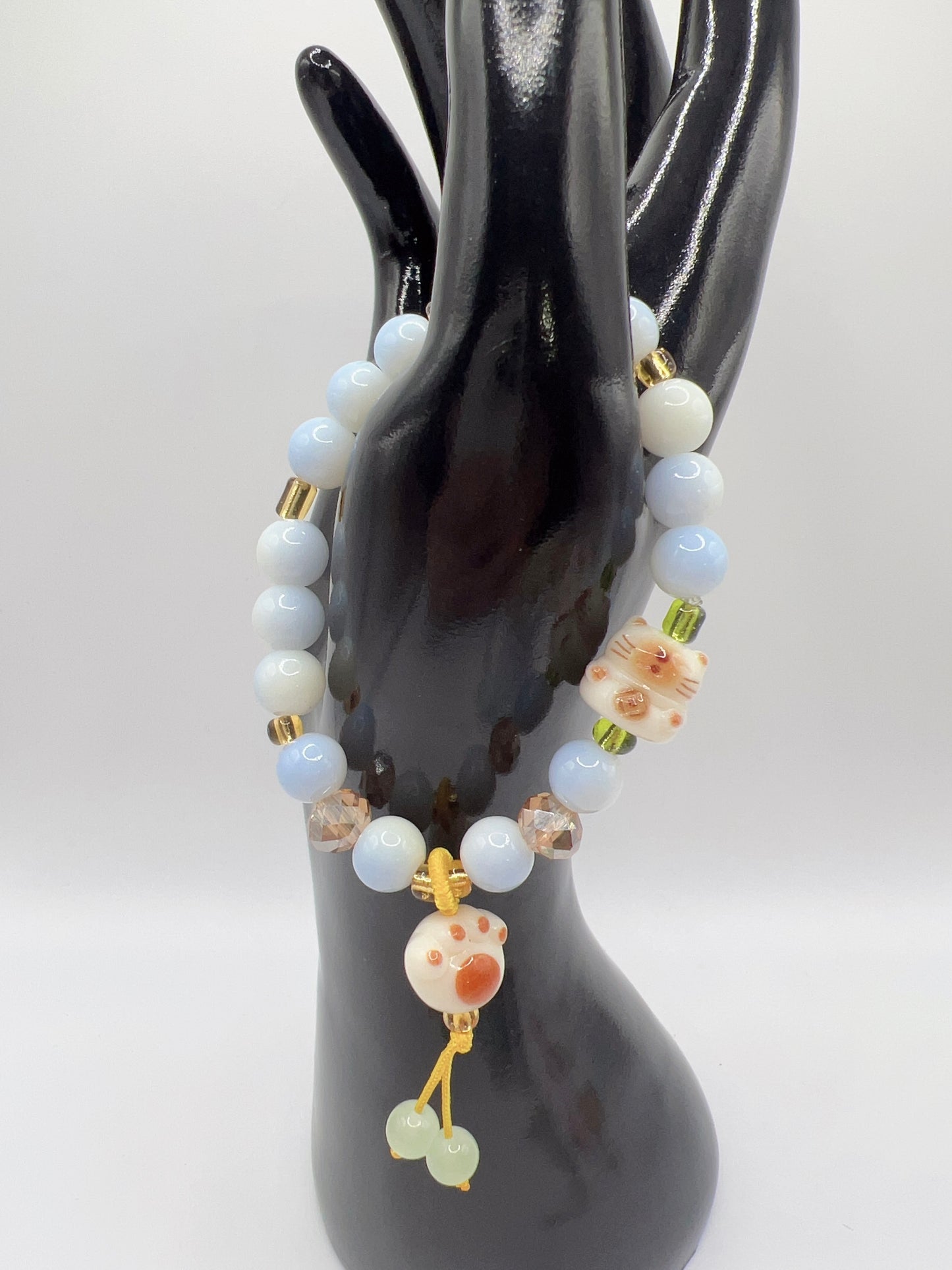 Stretchy Bead Bracelet with Cute Charms & Spacers – Handmade Jewelry