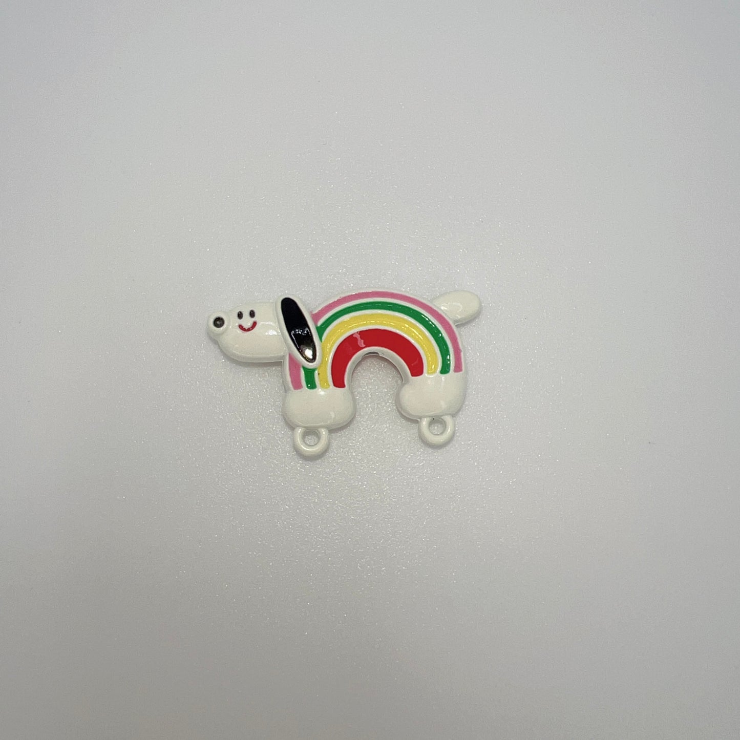 Metallic Rainbow Dog Double Charm – DIY Pendant for Keychains, Bag Chains & Phone Chains