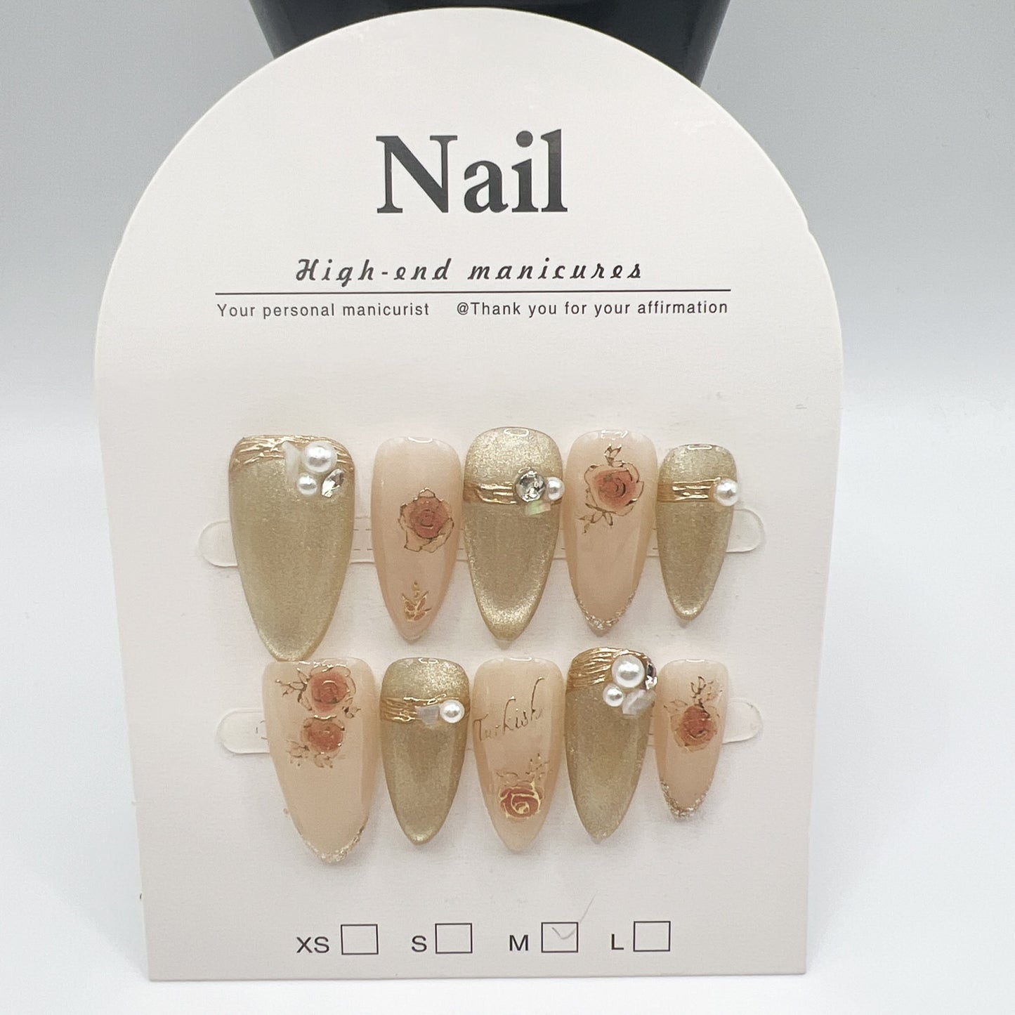 Oval Medium Length Rhinestone Press-On Nails | 10 Sparkling Designs | M Size