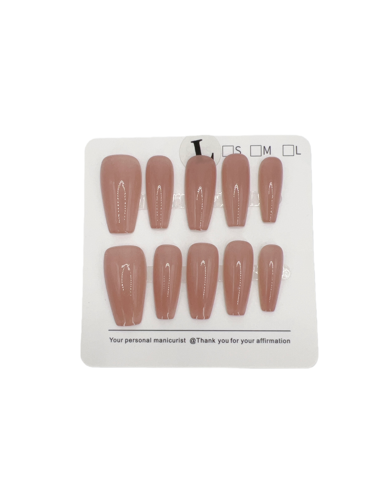 Medium Coffin Press On Nails with Simple Design – Large Size