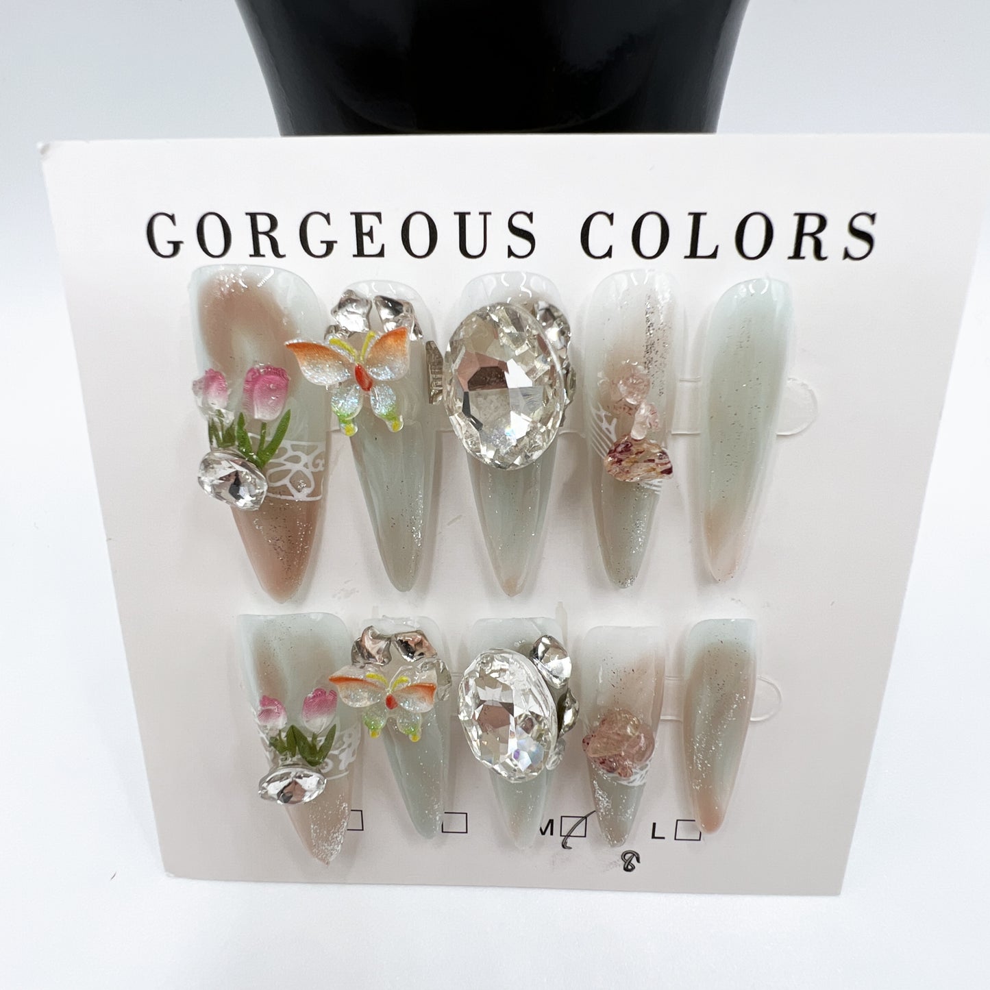 Luxury Rhinestone Press-On Nails – Medium Size 💅✨