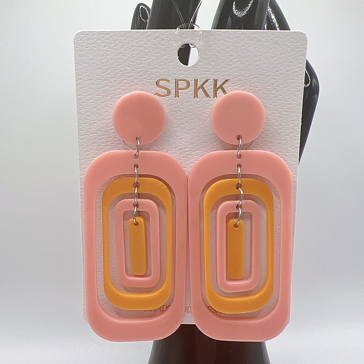 Square & Round Plastic Layered Earrings | Artistic & Modern Design| 2 color available