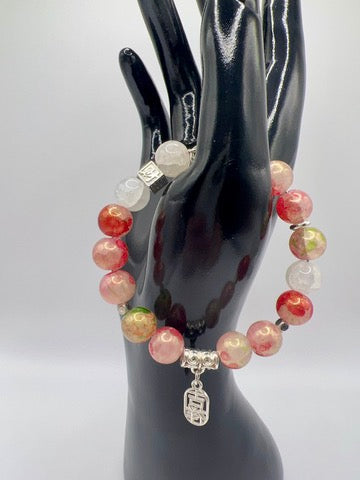 Adjustable Glass or Acrylic Bead Bracelet with Cute Charms & Spacers – Handmade Jewelry