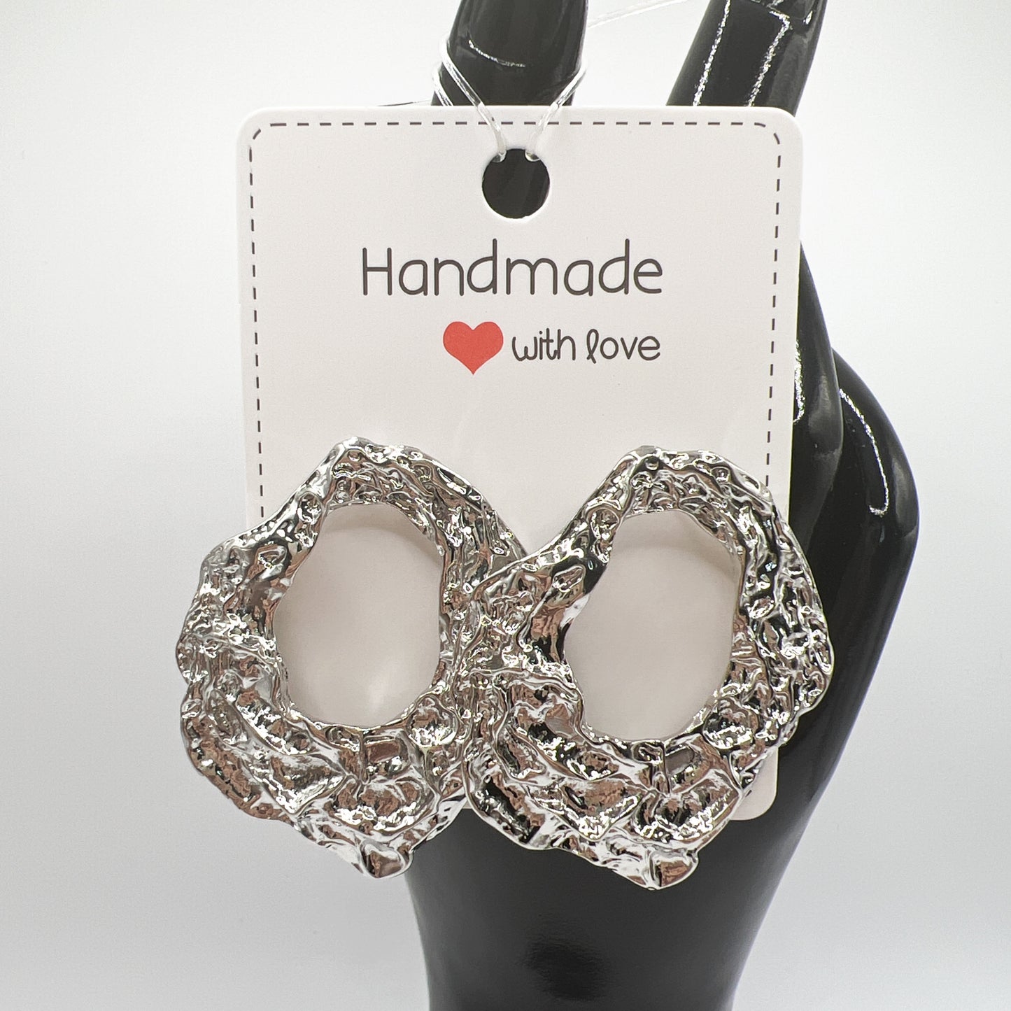 Irregular Hoop Earrings Abstract Metal Earrings Modern Art Earrings| Silver & Gold Options