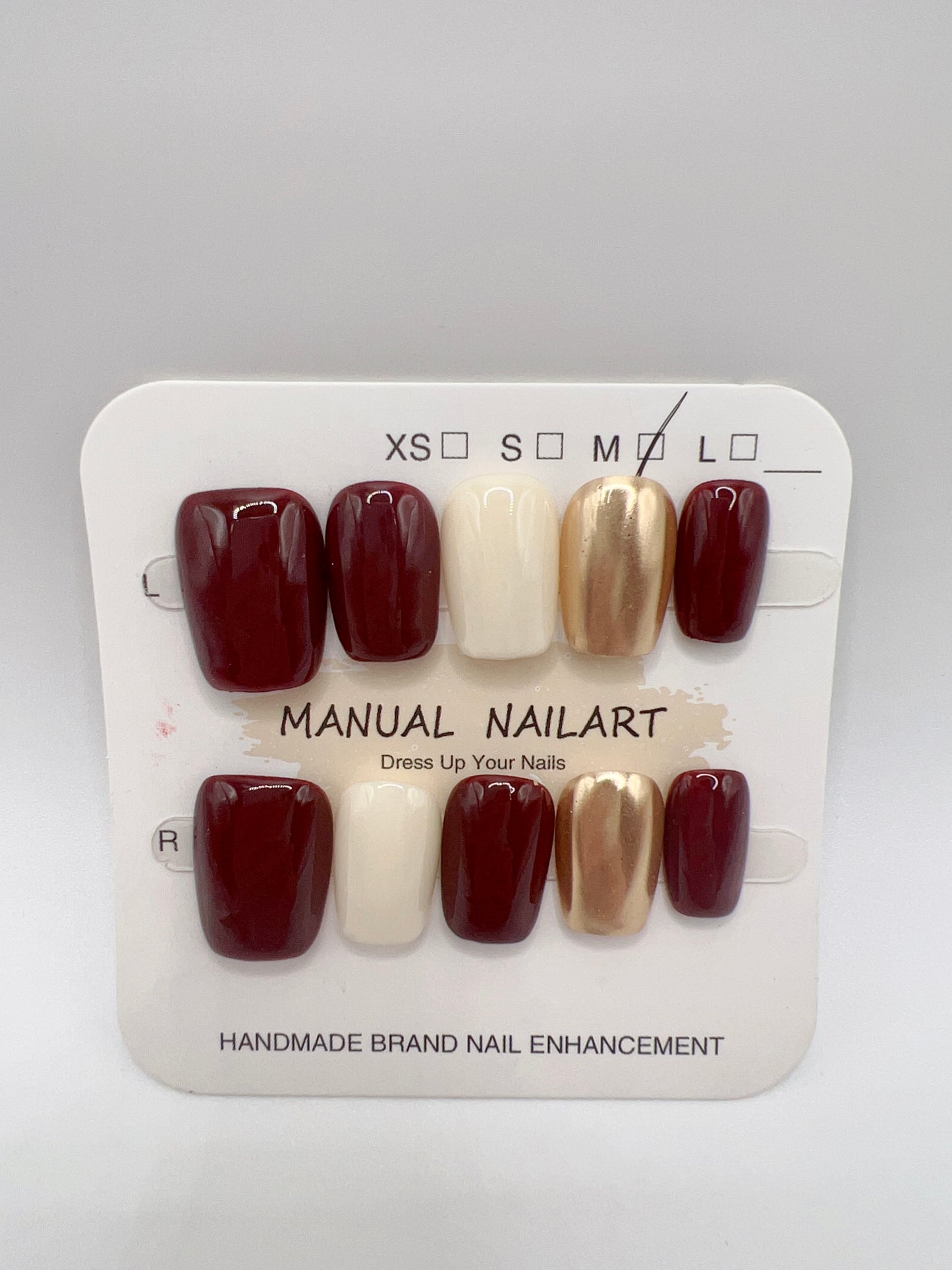 3 Sets Short Square Press On Nails Simple design – Medium Size