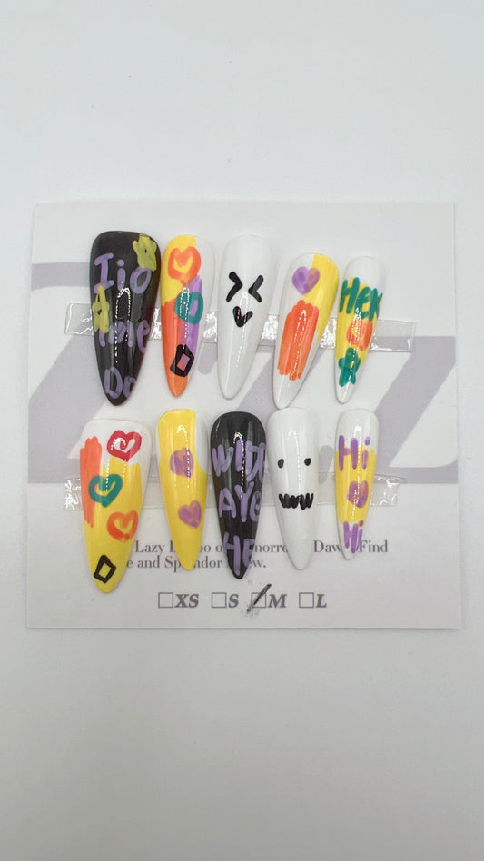 Long Stiletto Press-On Nails – Halloween Style