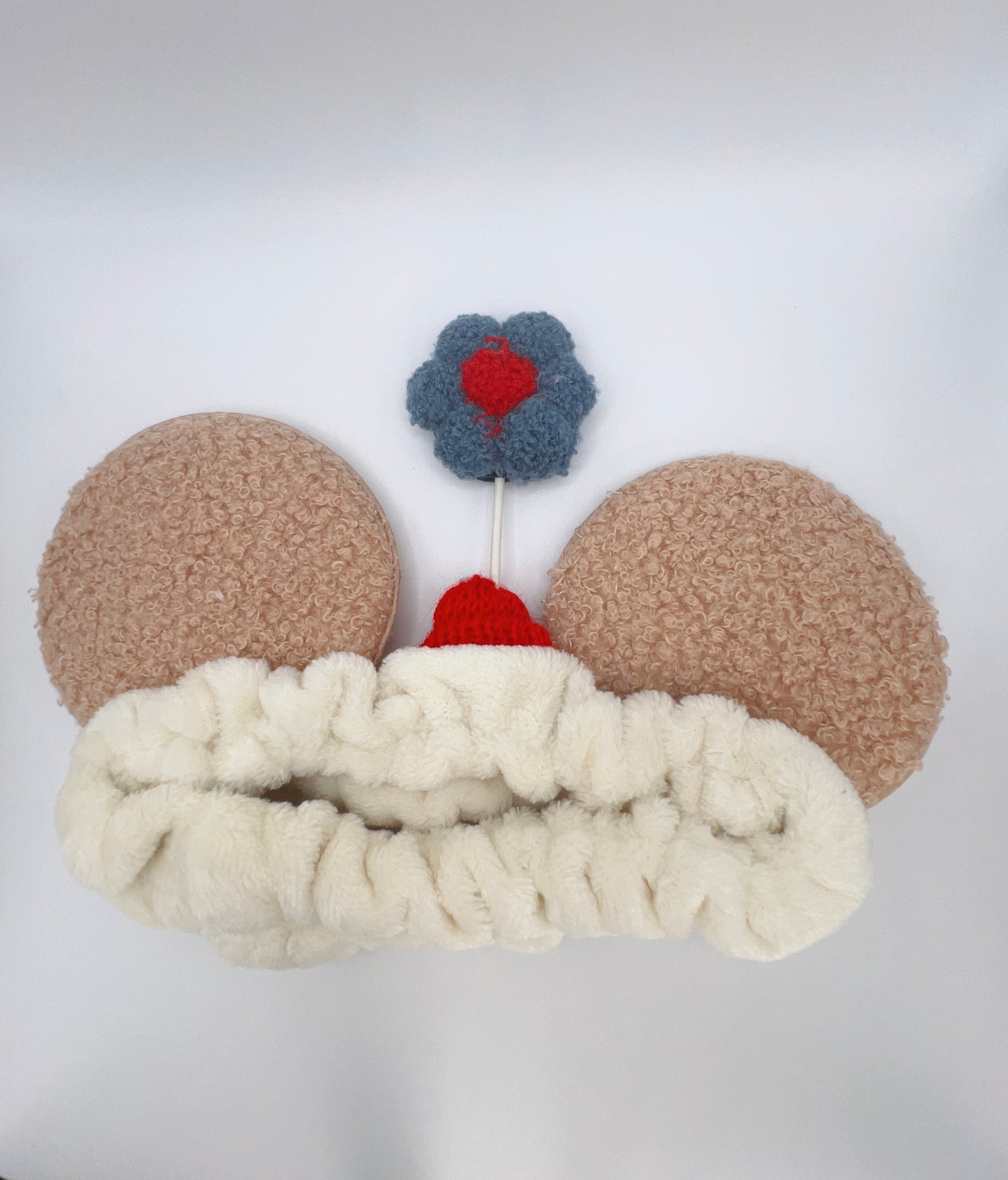 Plush Bear Ear with Flower hairbands – Cute Funny Shower & Spa Hair Wrap