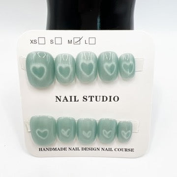 10 design Cat eye or cute Press-On Nails – Medium Size - short length- square shape💅✨