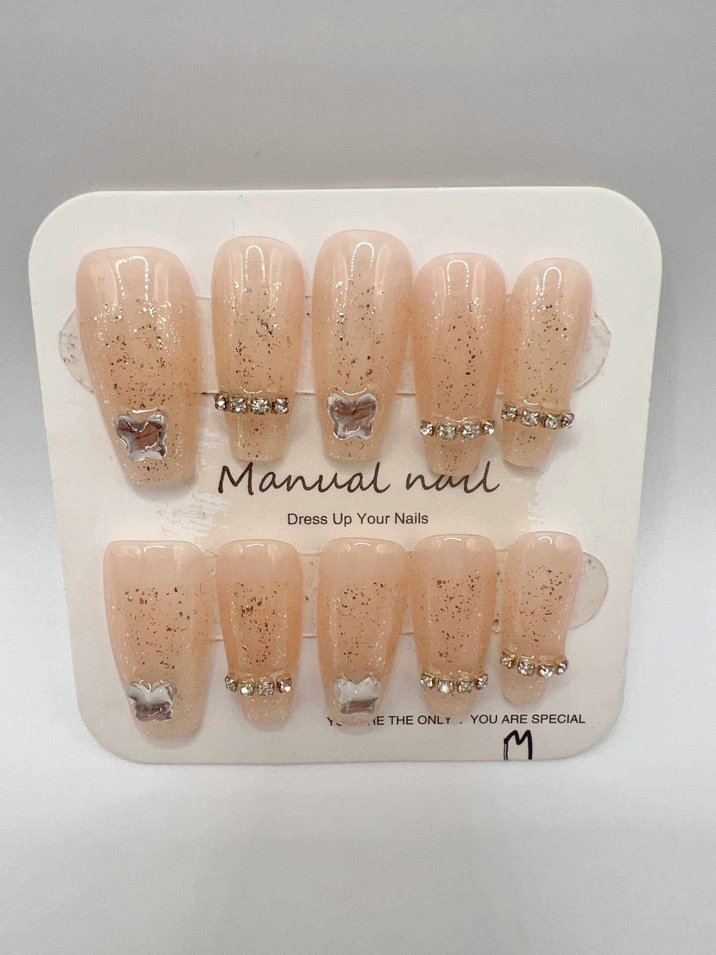 Medium Coffin Press On Nails Simple Style – 9 Designs, Medium Size