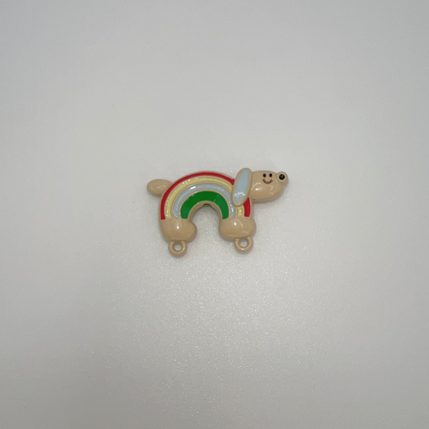 Metallic Rainbow Dog Double Charm – DIY Pendant for Keychains, Bag Chains & Phone Chains