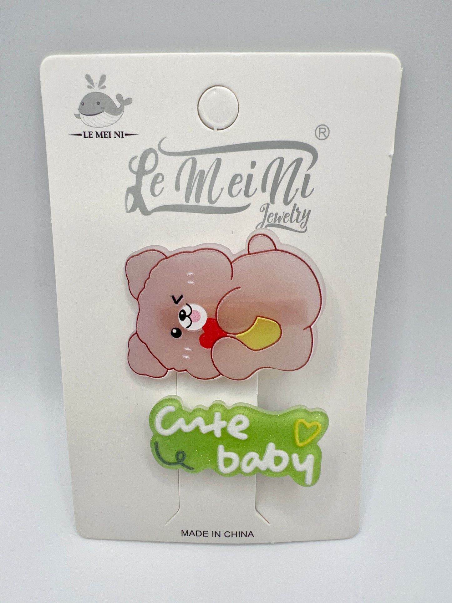 Acrylic Cartoon and Flower Hair Clip – 2pcs a Set, Cute for Girls & Gift