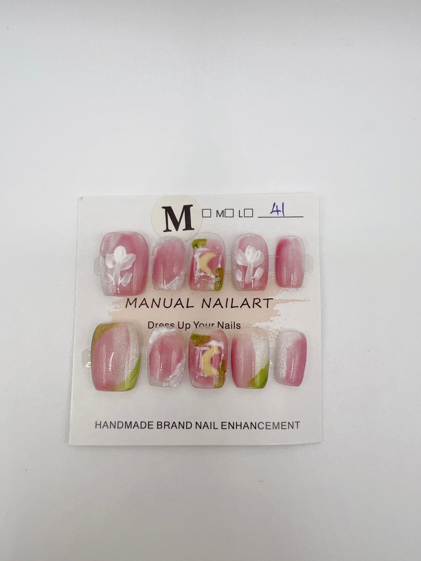Short Square Press On Nails Simple Style – 10 Designs Medium Size