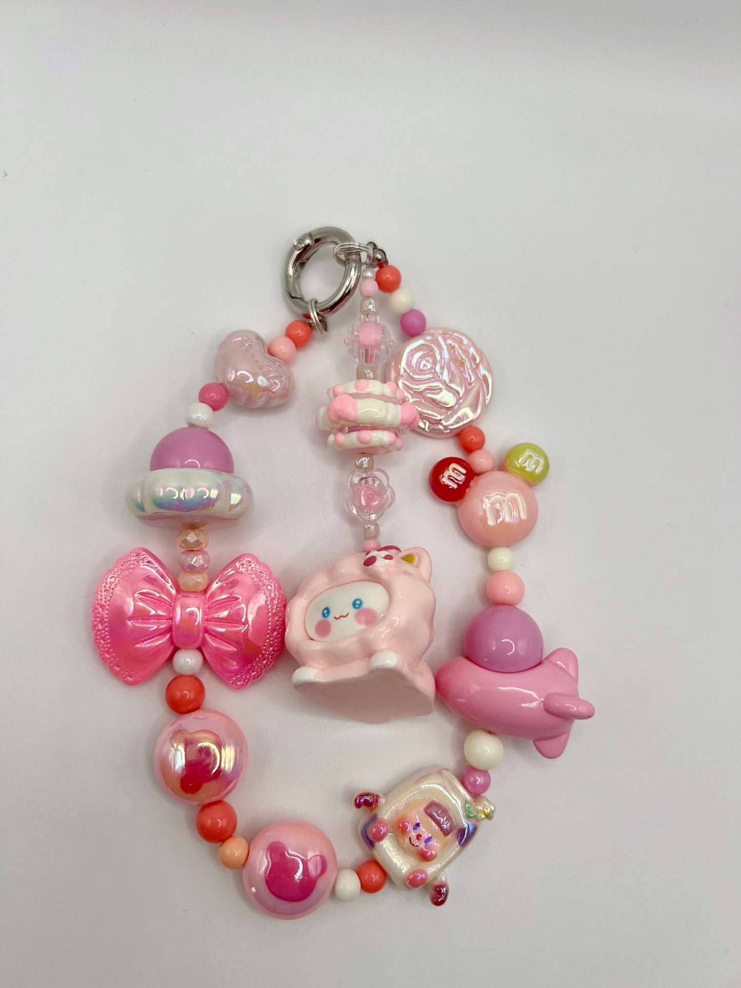 Handmade Kawaii Beaded Keychain / Bag Chain / Phone Chain with Cute Cartoon Pendant