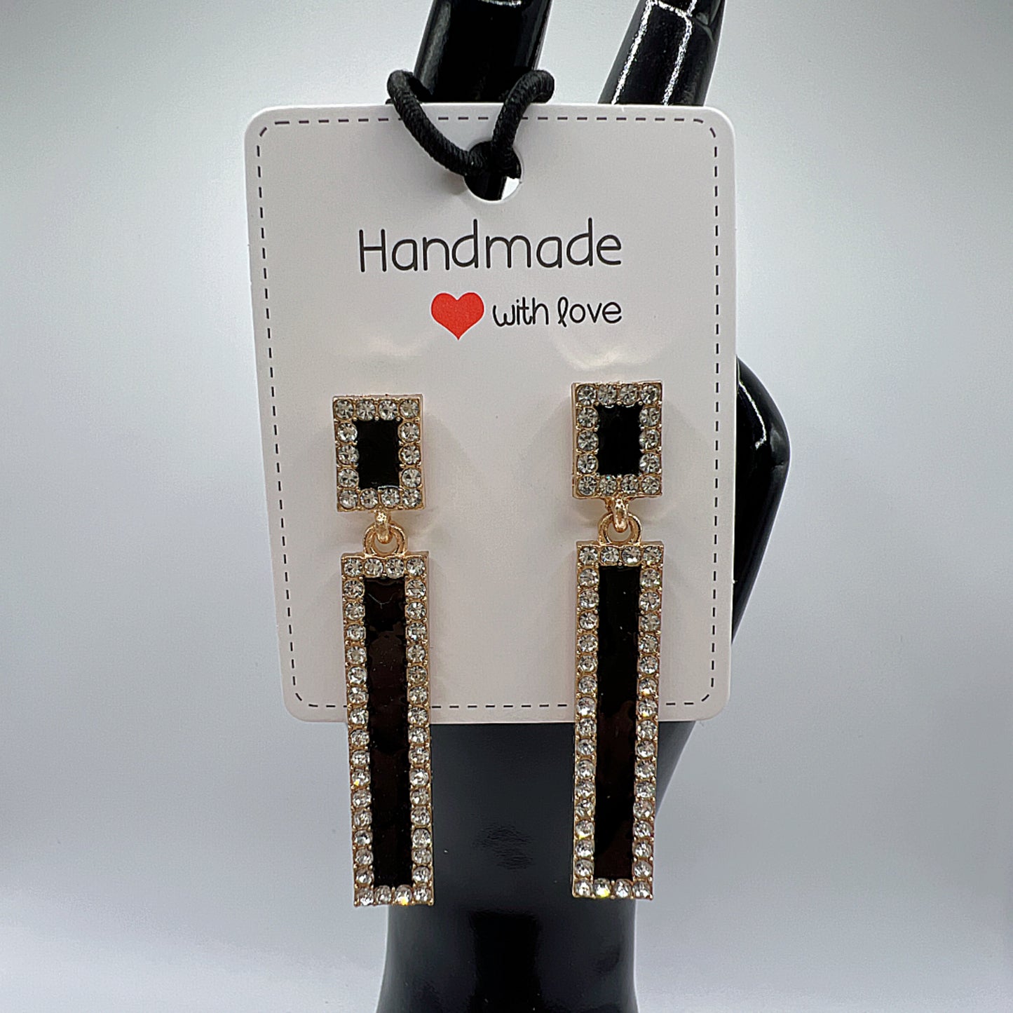 Rectangular Inlay Rhinestone Earrings | Elegant & Minimalist Design | Statement Jewelry