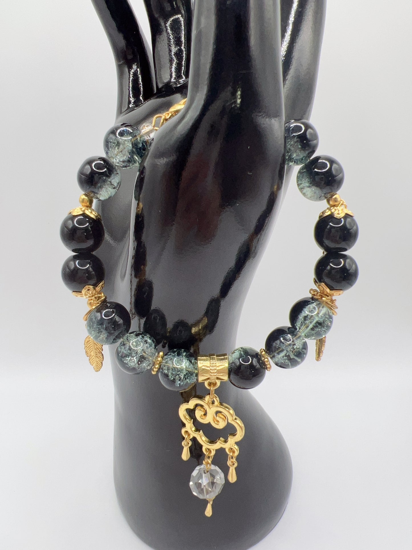 Adjustable Glass or Acrylic Bead Bracelet with Cute Charms & Spacers – Handmade Jewelry