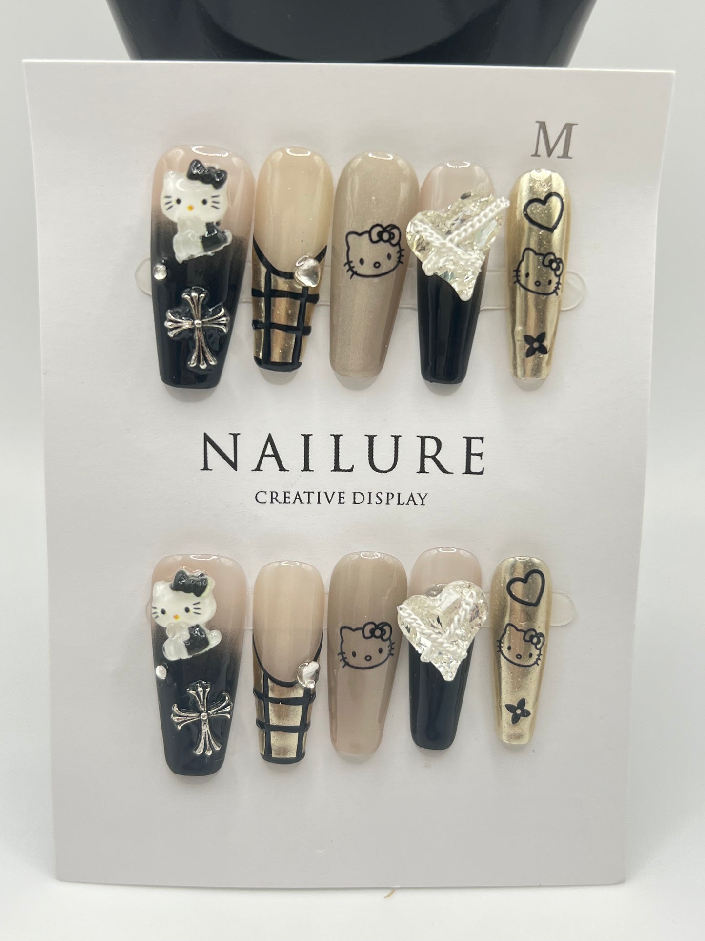 Kitty Press on nails - M size