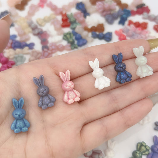 Bunny Resin Charms – Mixed Colors 19×10mm for Nail Art, Decoration & DIY Crafts
