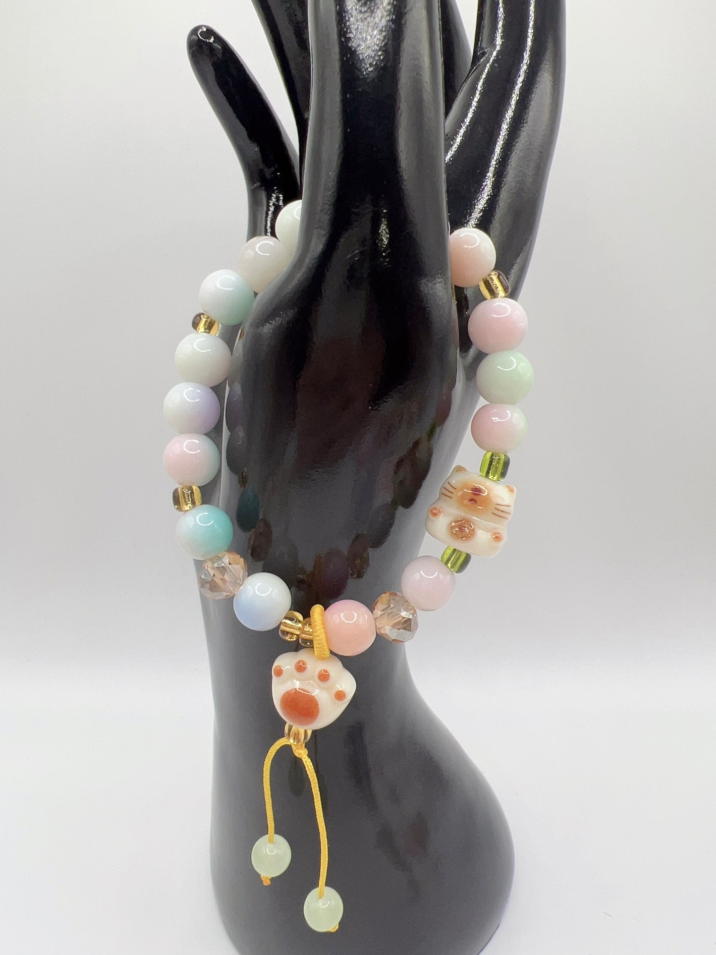 Stretchy Bead Bracelet with Cute Charms & Spacers – Handmade Jewelry