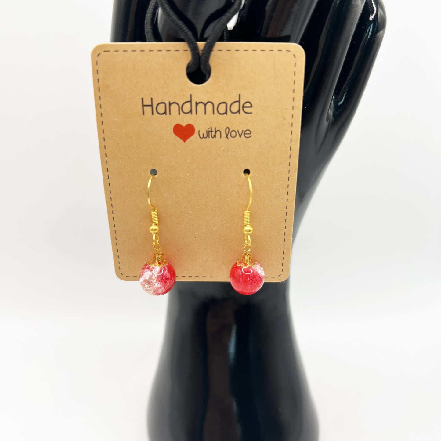 Colorful Glass Bead Earrings – Gold Tone Boho Statement Jewelry