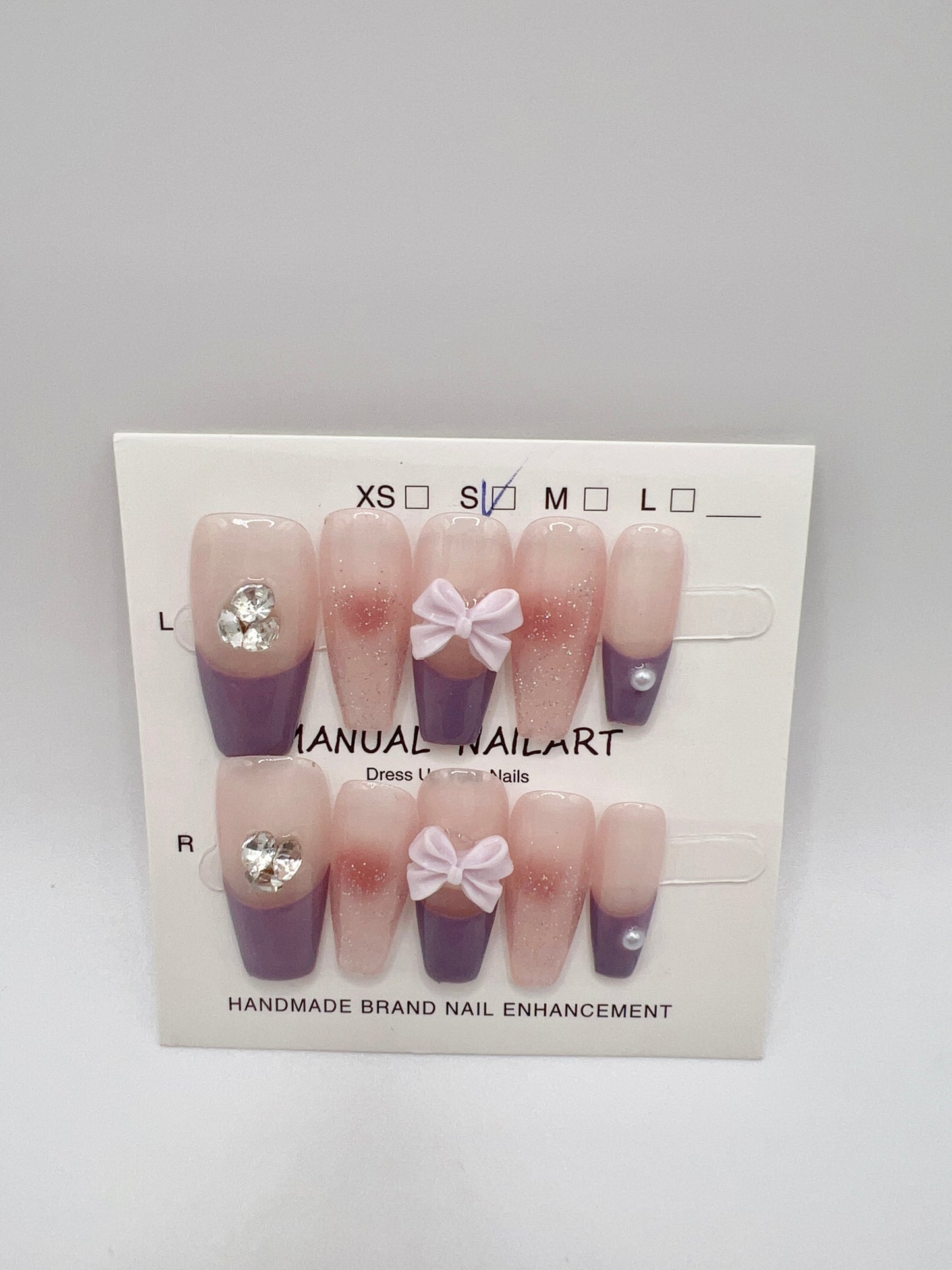 5 Sets Medium Coffin Press-On Nails Simple Style