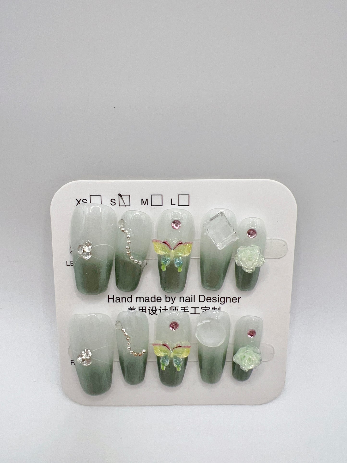 5 Sets Medium Coffin Press-On Nails Simple Style