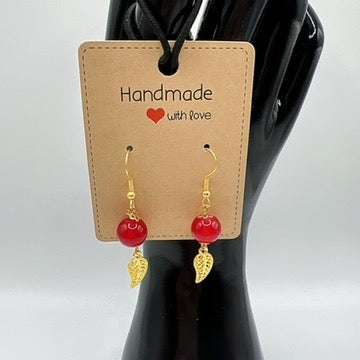 Colorful Glass Bead Earrings – Gold Tone Boho Statement Jewelry