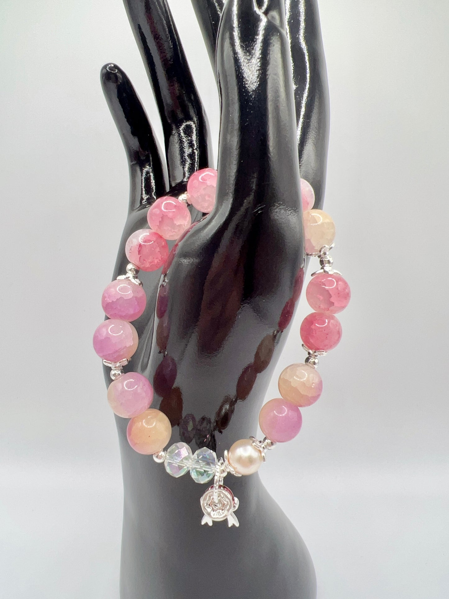 Bead Stretchy Bracelet with Cute Charms & Spacers – Handmade Jewelry