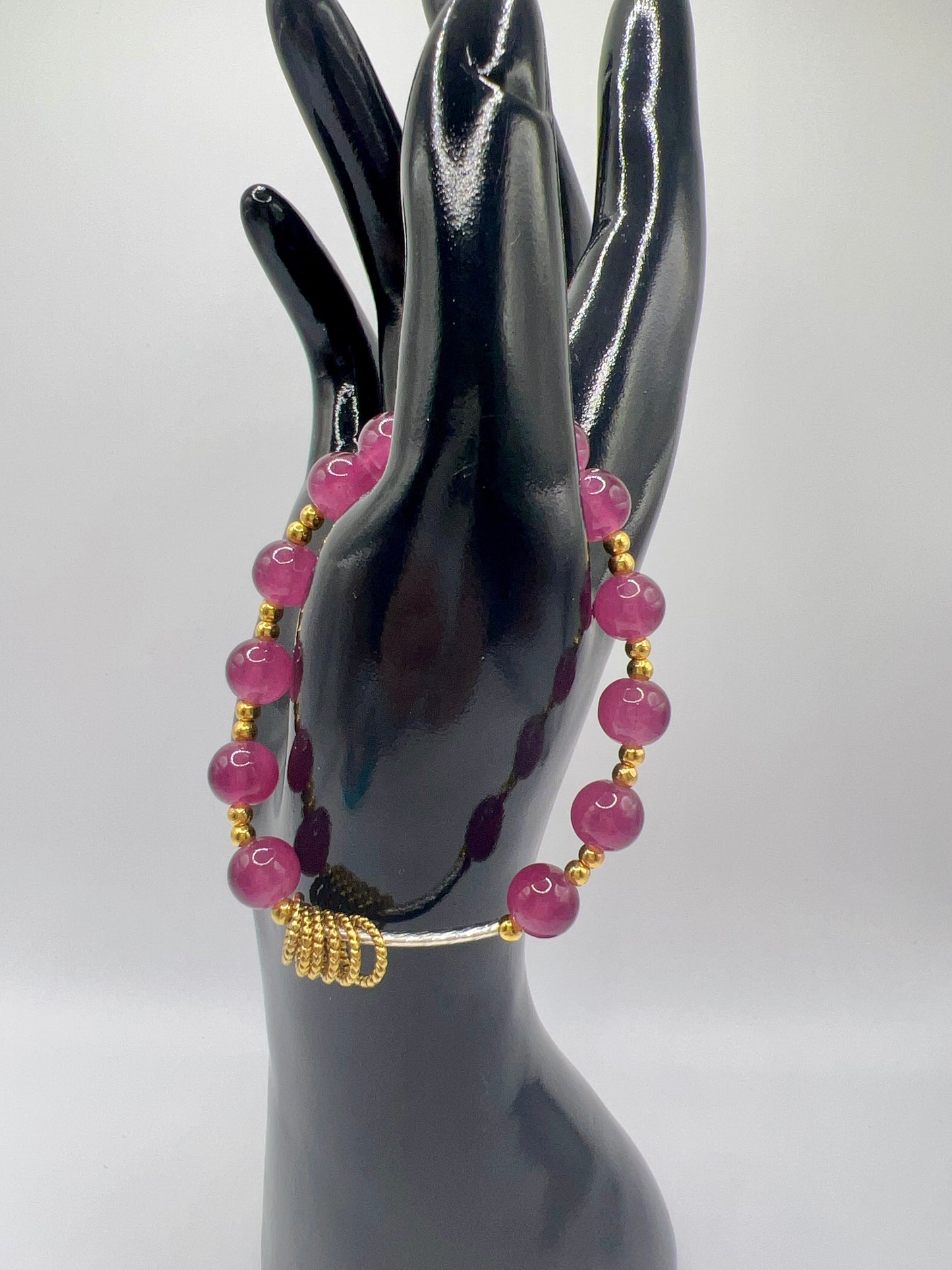 Stretchy Glass or Acrylic Bead Bracelet with Cute Charms & Spacers – Handmade Jewelry