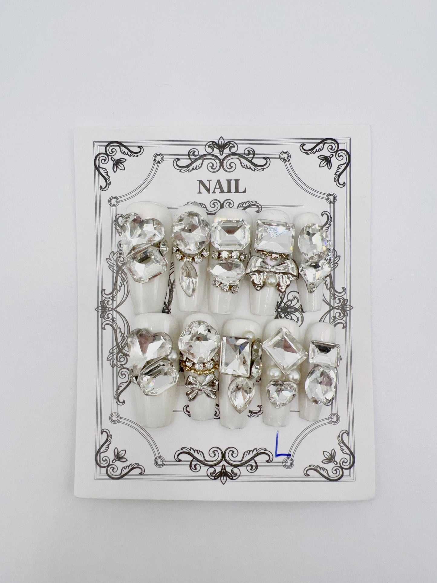 Luxury Rhinestone Press-On Nails | Coffin Shape | Glam Charm Design